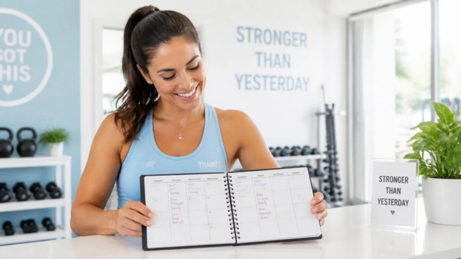 Personal Trainer plant seine Kapazität am Wochenplaner – Business-Tools für Coaches